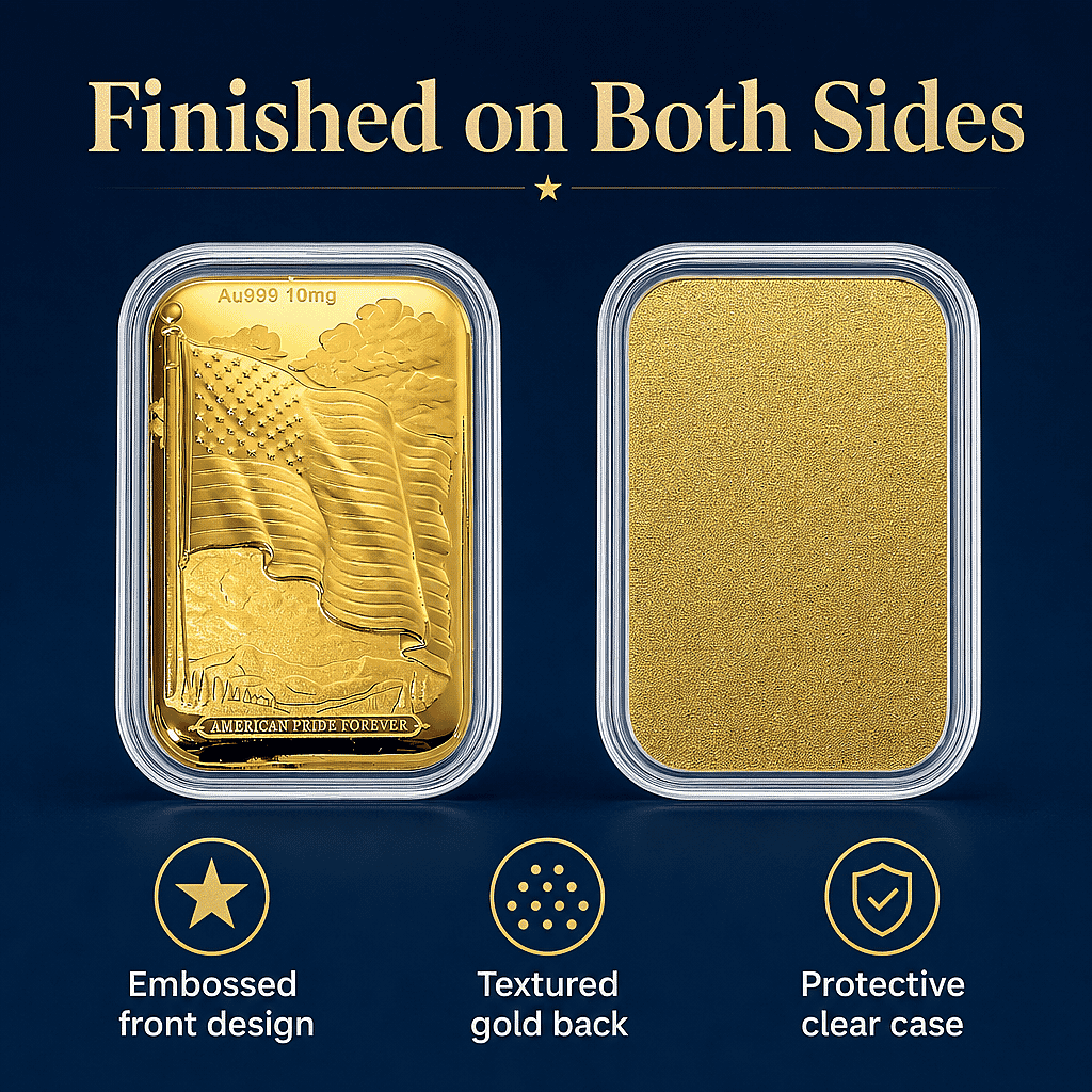 U.S. Flag 24k Gold Embossed Sheet 10mg
