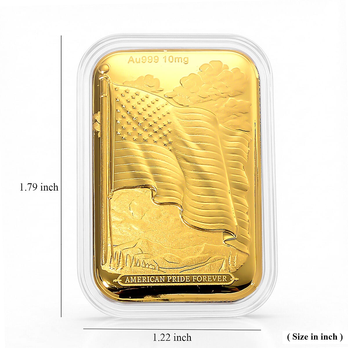 24K Gold American Pride Forever - U.S. Flag Tribute Embossed Sheet (31x45.5mm) 10mg image number 4