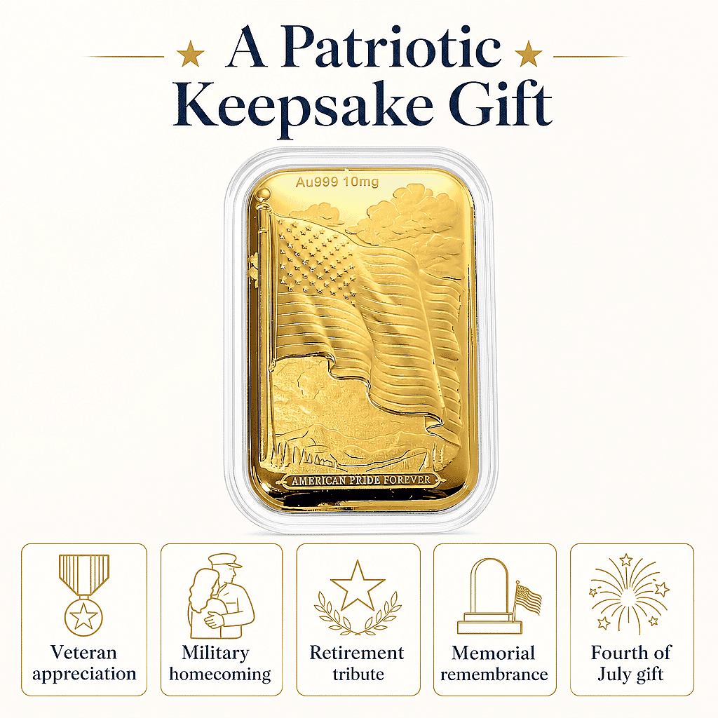 U.S. Flag 24k Gold Embossed Sheet 10mg