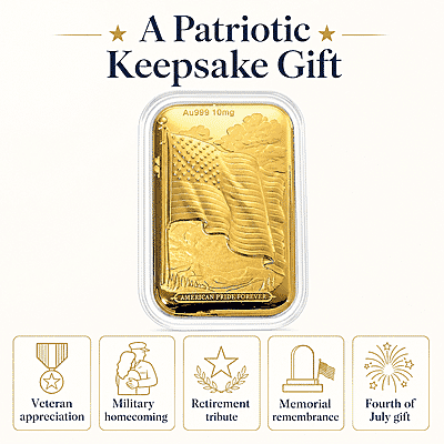 U.S. Flag 24k Gold Embossed Sheet 10mg