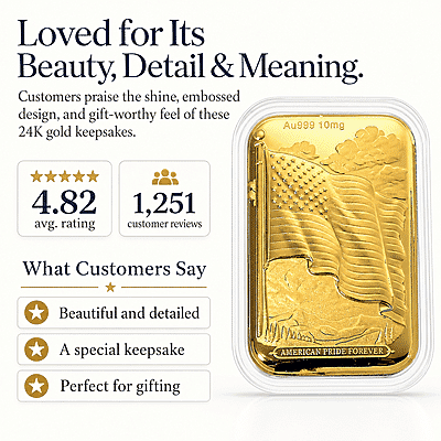 U.S. Flag 24k Gold Embossed Sheet 10mg