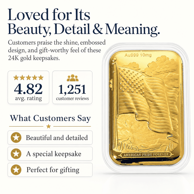 U.S. Flag 24k Gold Embossed Sheet 10mg