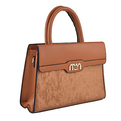 Passage Tan Faux Leather Set of 2 Crossbody Bag with Shoulder Strap