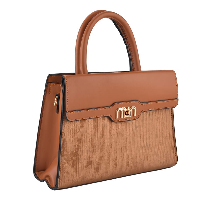 Passage Tan Faux Leather Set of 2 Crossbody Bag with Shoulder Strap