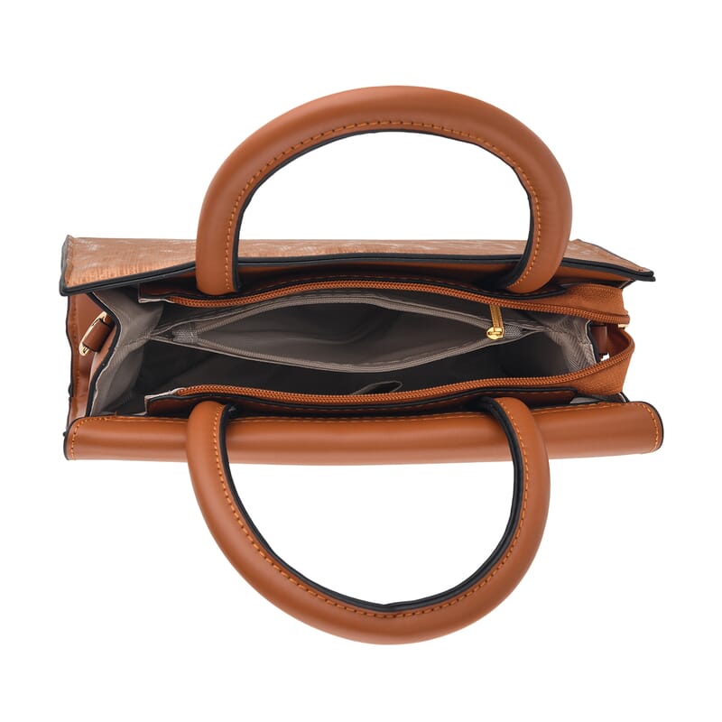 Passage Tan Faux Leather Set of 2 Crossbody Bag with Shoulder Strap