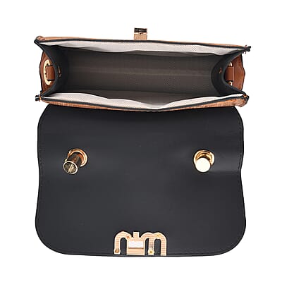Passage Tan Faux Leather Set of 2 Crossbody Bag with Shoulder Strap