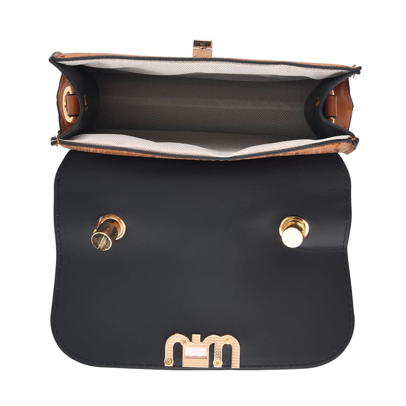 Passage Tan Faux Leather Set of 2 Crossbody Bag with Shoulder Strap