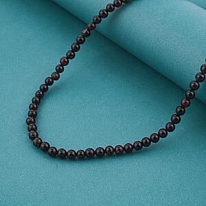 Cherry Amber Beaded Necklace in Sterling Silver 22 Inches 