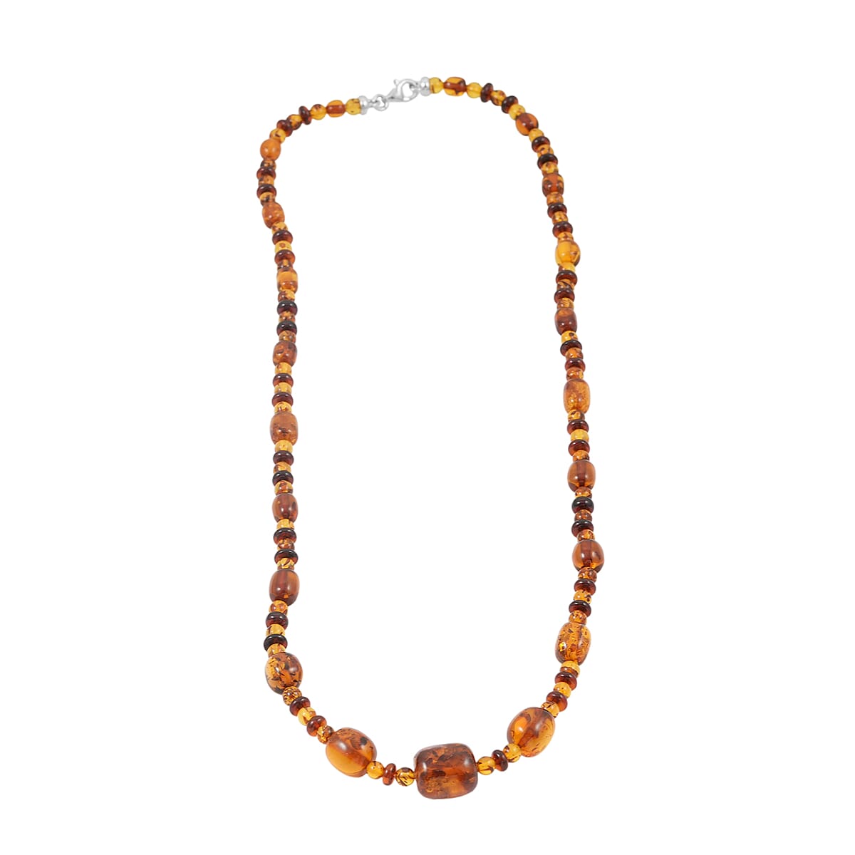 Mixed Amber Necklace in Sterling Silver 23 Inches image number 4