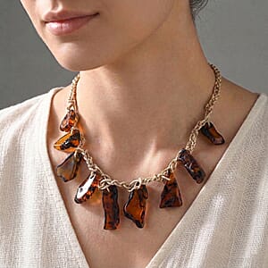 Baltic Amber Rope Chain Necklace 22 Inches 