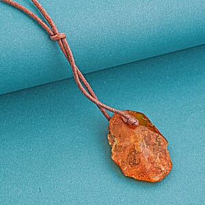 Baltic Amber Red String Rope Chain Necklace 22 Inches 