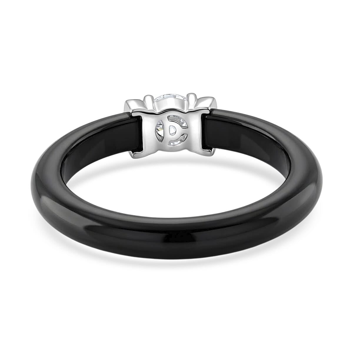 Lab Grown Diamond G-H SI and Black Jade 8.40 ctw Ring in Rhodium Over Sterling Silver (Size 10.0) image number 4