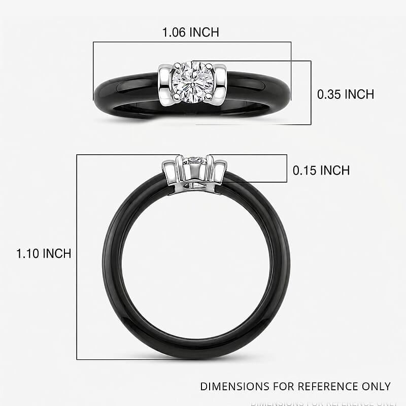 Lab Grown Diamond G-H SI and Black Jade 8.40 ctw Ring in Rhodium Over Sterling Silver (Size 5.0)