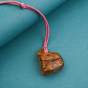 Baltic Amber Pink String Rope Chain Necklace 32 Inches