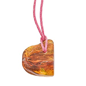 Baltic Amber Pink String Rope Chain Necklace 32 Inches