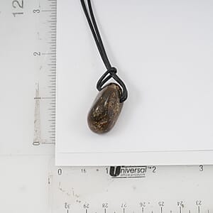 Raw Amber Black Leather Rope Chain Necklace 30 Inches