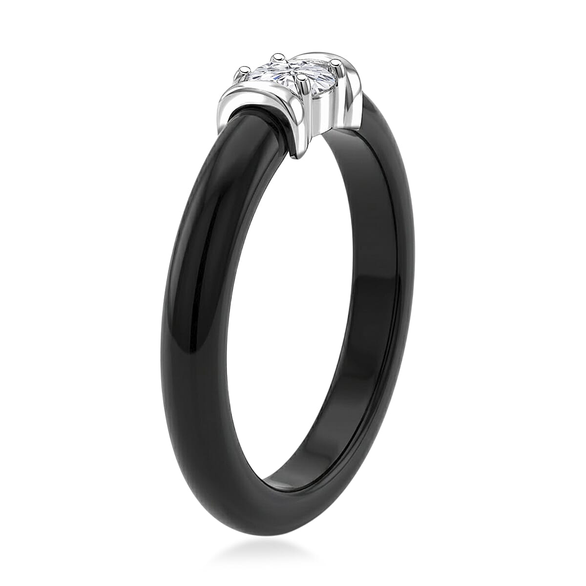 Lab Grown Diamond G-H SI and Black Jade 8.40 ctw Ring in Rhodium Over Sterling Silver (Size 7.0) image number 3