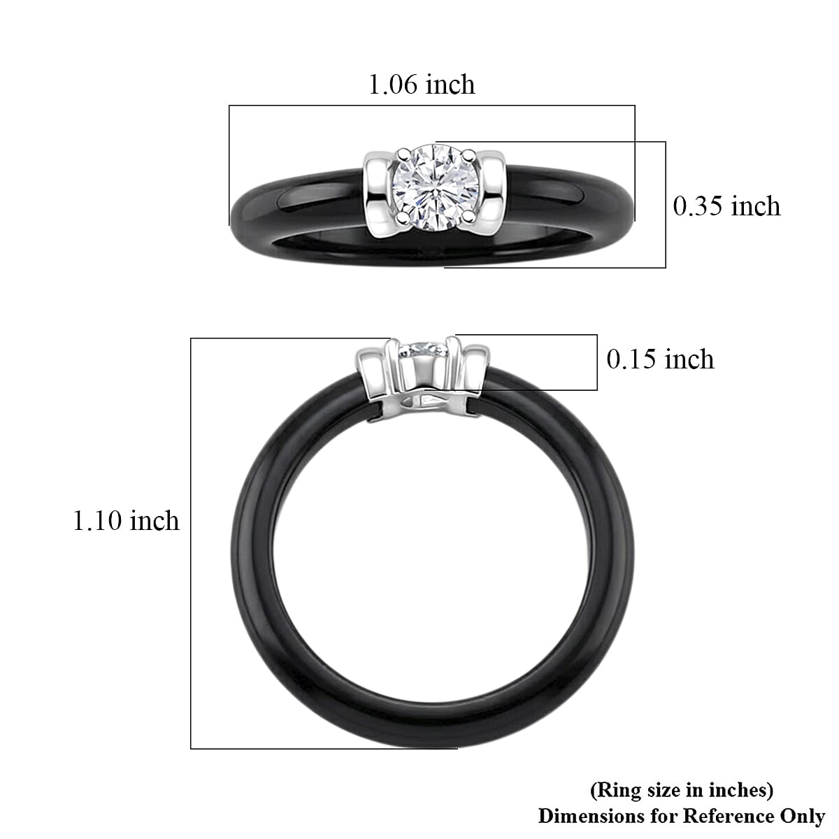 Lab Grown Diamond G-H SI and Black Jade 8.40 ctw Ring in Rhodium Over Sterling Silver (Size 7.0) image number 5