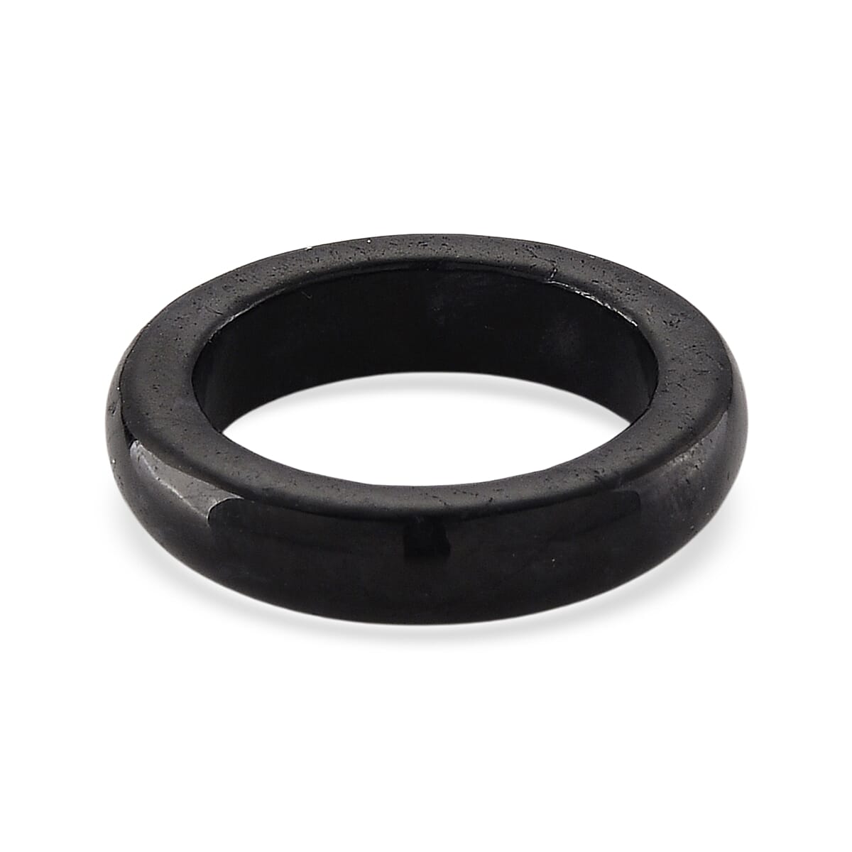 Lab Grown Diamond (G-H, SI) (0.15 cts), Black Jade Band Ring in Rhodium Over Sterling Silver (Size 10.0) 16.65 ctw image number 4