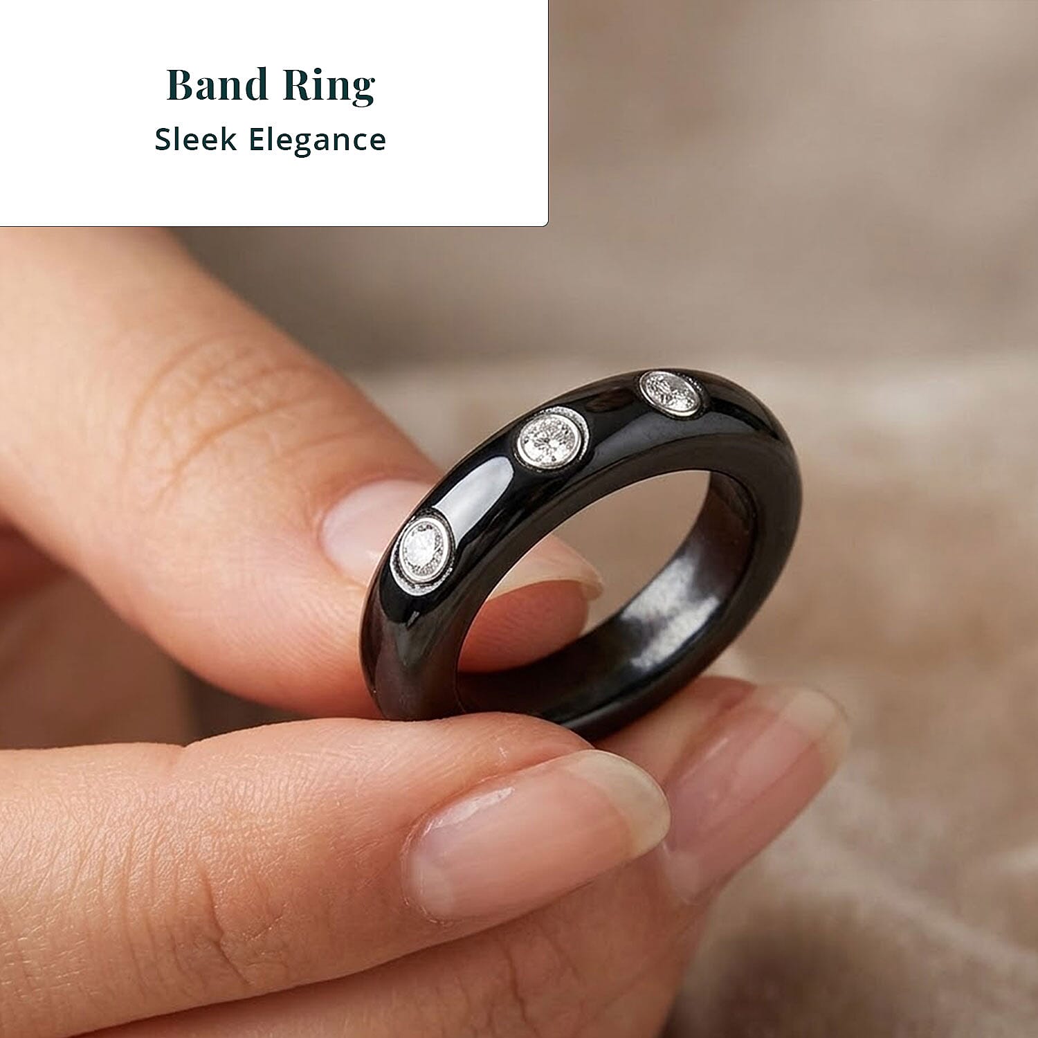 Lab Grown Diamond G-H SI and Black Jade (D) 16.65 ctw Band Ring in Rhodium Over Sterling Silver (Size 11.0)