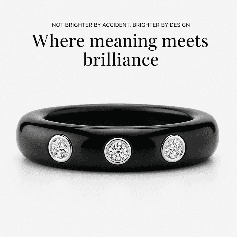 Lab Grown Diamond G-H SI and Black Jade (D) 16.65 ctw Band Ring in Rhodium Over Sterling Silver (Size 5.0)
