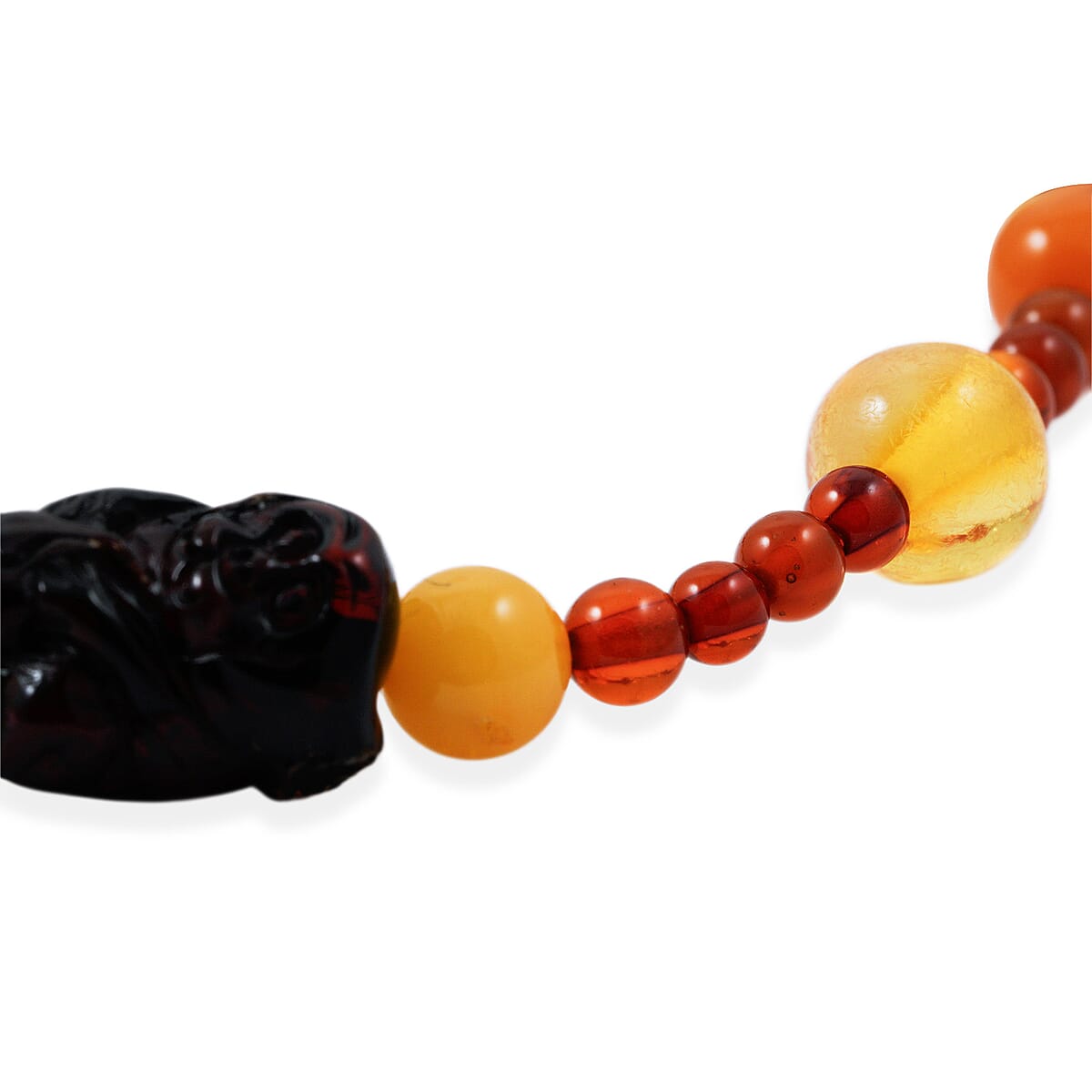 Baltic Amber Beaded Monkey Bracelet in Sterling Silver (7.0 In) image number 3