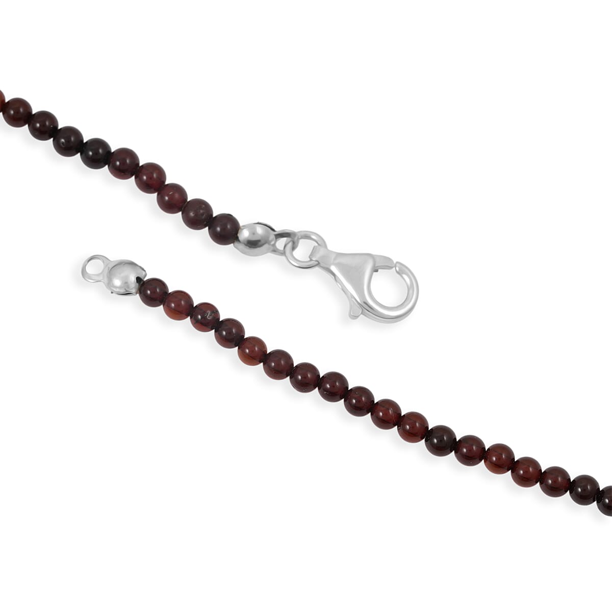 Cherry Amber Beaded Necklace (20 Inches) in Sterling Silver image number 3