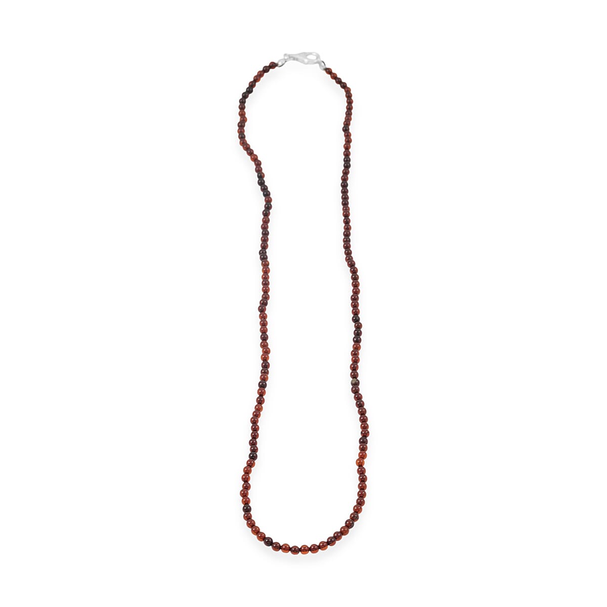 Cherry Amber Beaded Necklace (20 Inches) in Sterling Silver image number 4