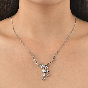 EverTrue Lab Created White Sapphire 4.35 ctw Necklace in Stainless Steel 18 Inches