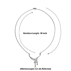 EverTrue Lab Created White Sapphire 4.35 ctw Necklace in Stainless Steel 18 Inches