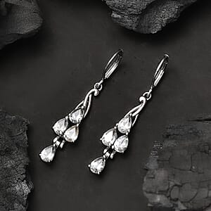 EverTrue Lab Created White Sapphire 4.40 ctw Earrings in Stainless Steel