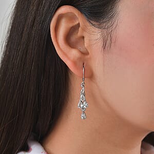 EverTrue Lab Created White Sapphire 4.40 ctw Earrings in Stainless Steel