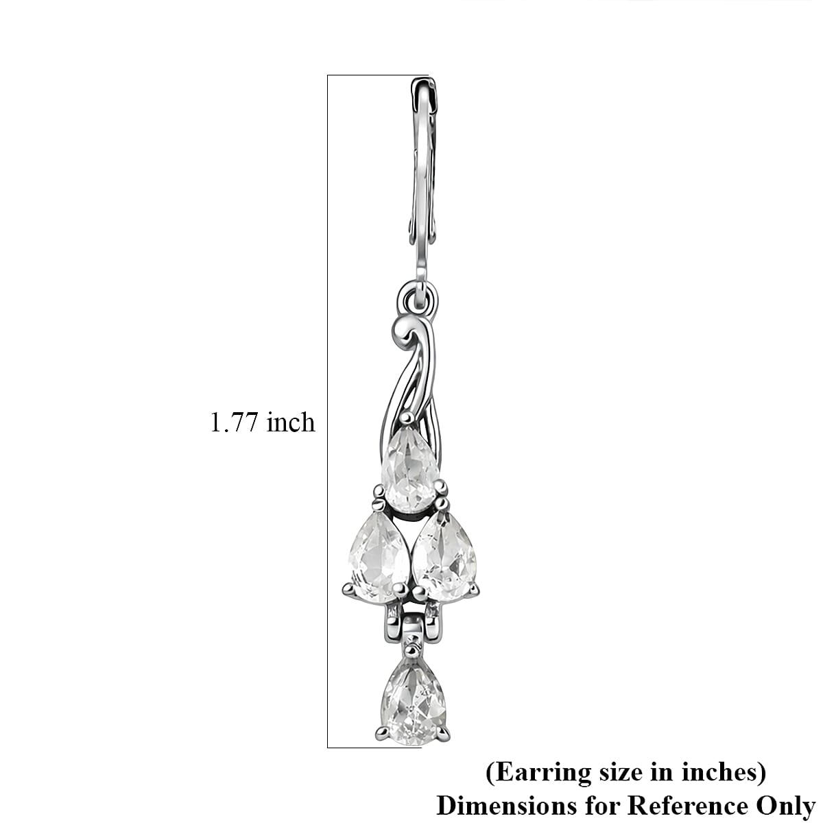 EverTrue Lab Created White Sapphire 4.40 ctw Earrings in Stainless Steel image number 3