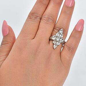 EverTrue Lab Created White Sapphire 4.90 ctw Ring Stainless Steel (Size 6.0)