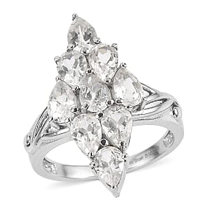 EverTrue Lab Created White Sapphire 4.90 ctw Ring Stainless Steel (Size 8.0)