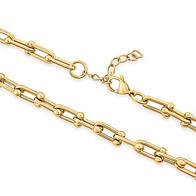Minimalist Link Necklace (20 Inches) in ION Plated YG Stainless Steel