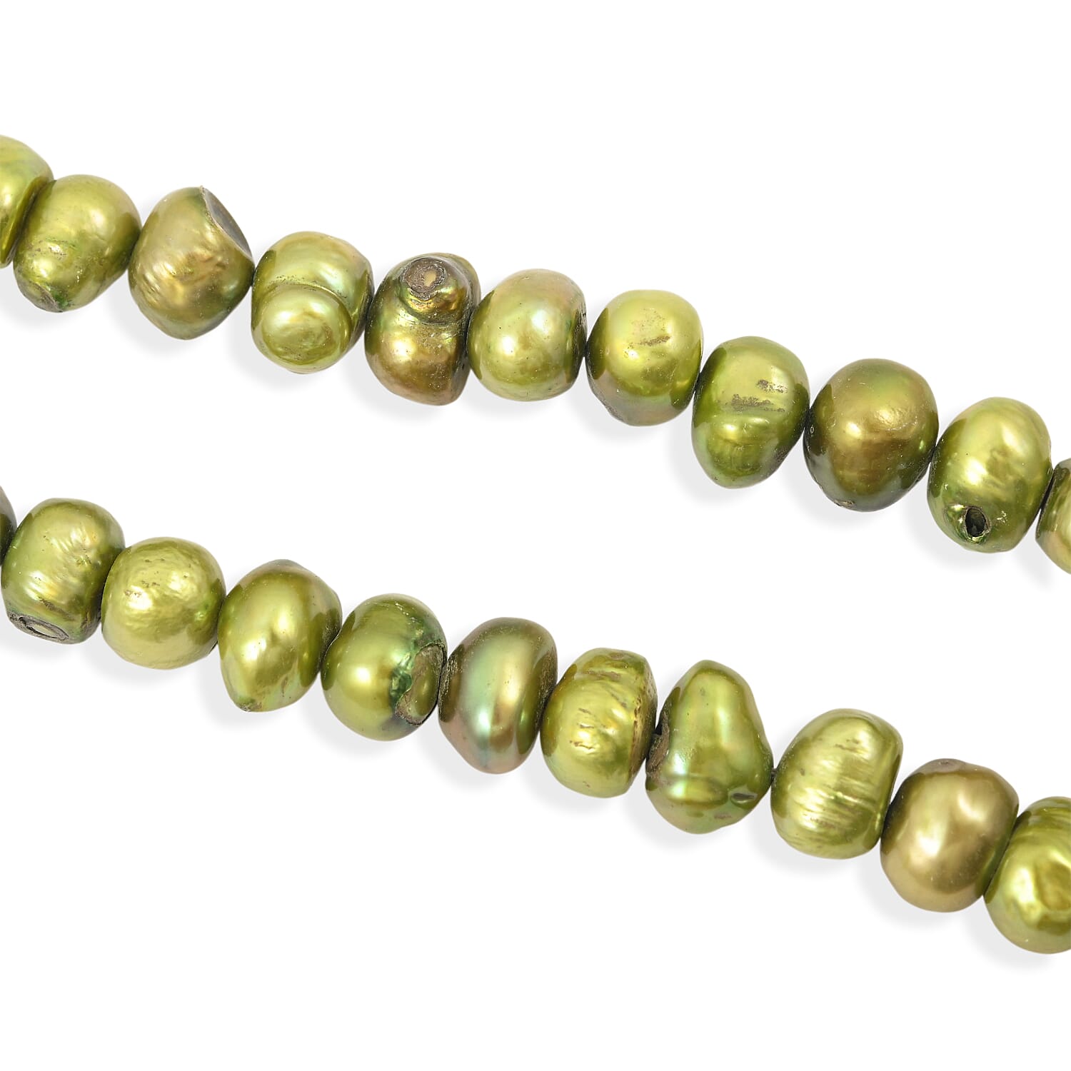 Elongated Green Pearl (D) Necklace (18 Inches)