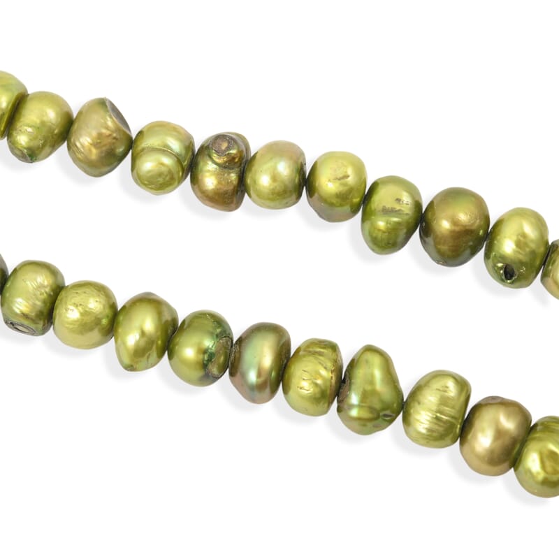GCS Elongated Green Pearl (D) Necklace (18 Inches)