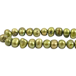 Elongated Green Pearl (D) Necklace (18 Inches)