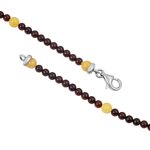 Baltic Amber Beaded Necklace in Sterling Silver (22 Inches)