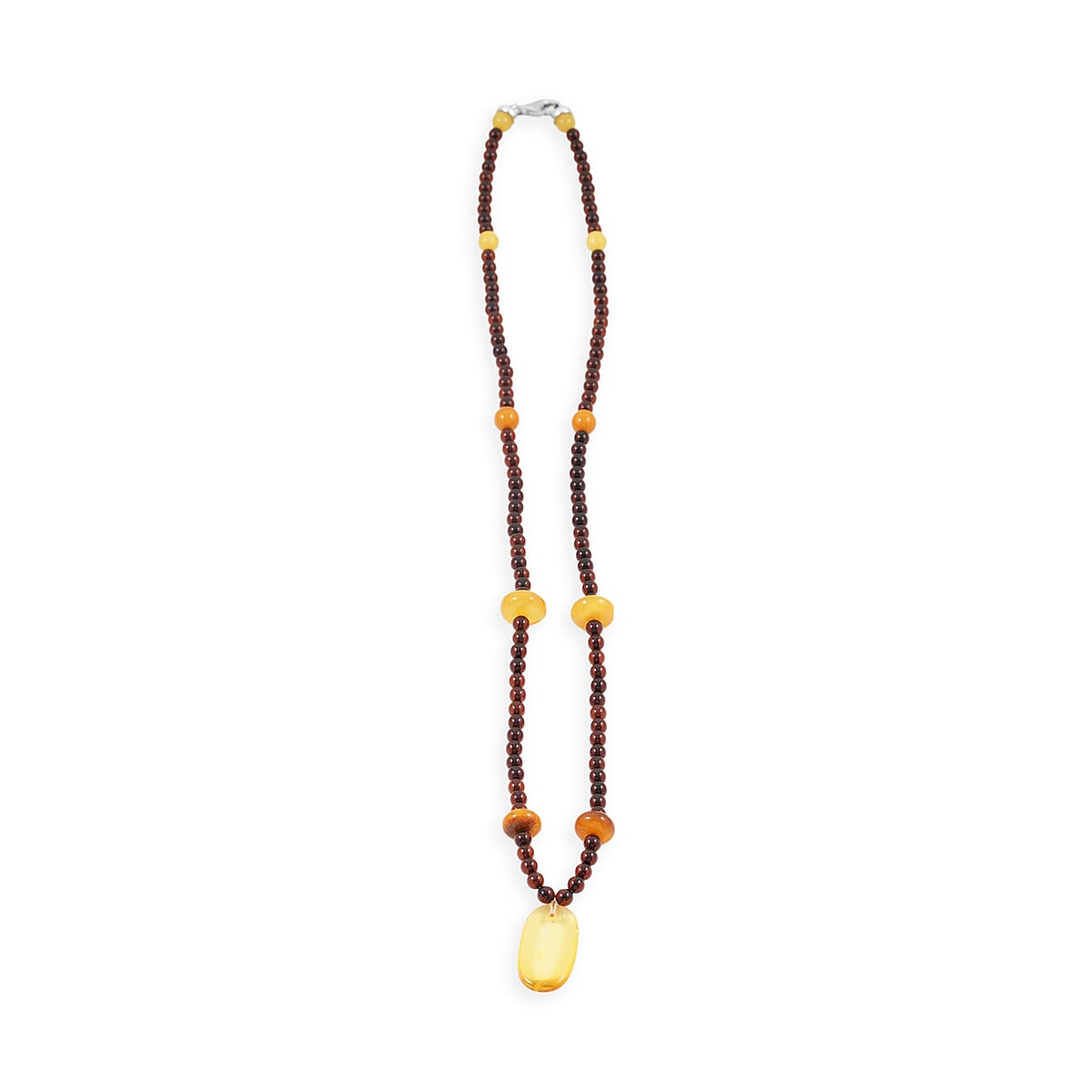 Baltic Amber Beaded Necklace in Sterling Silver (22 Inches) image number 4