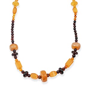 Baltic Amber Beaded Necklace in Sterling Silver (22 Inches)