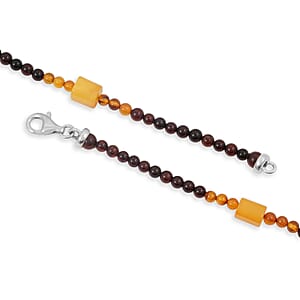 Baltic Amber Beaded Necklace in Sterling Silver (22 Inches)