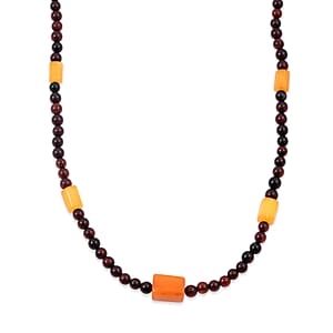 Baltic Amber Beaded Necklace in Sterling Silver (22 Inches)