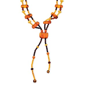 Baltic Amber Beaded Necklace in Sterling Silver (22 Inches)