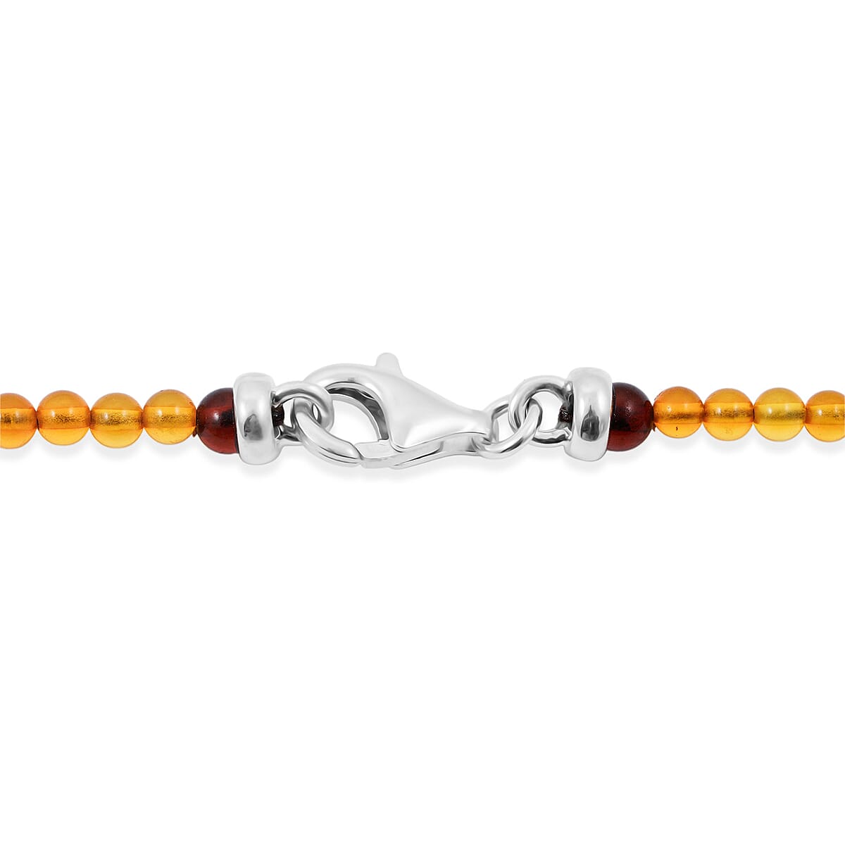 Baltic Amber Beaded Necklace in Sterling Silver (22 Inches) image number 3