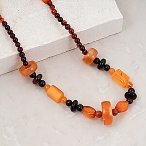 Baltic Amber Beaded Necklace in Sterling Silver (22 Inches)