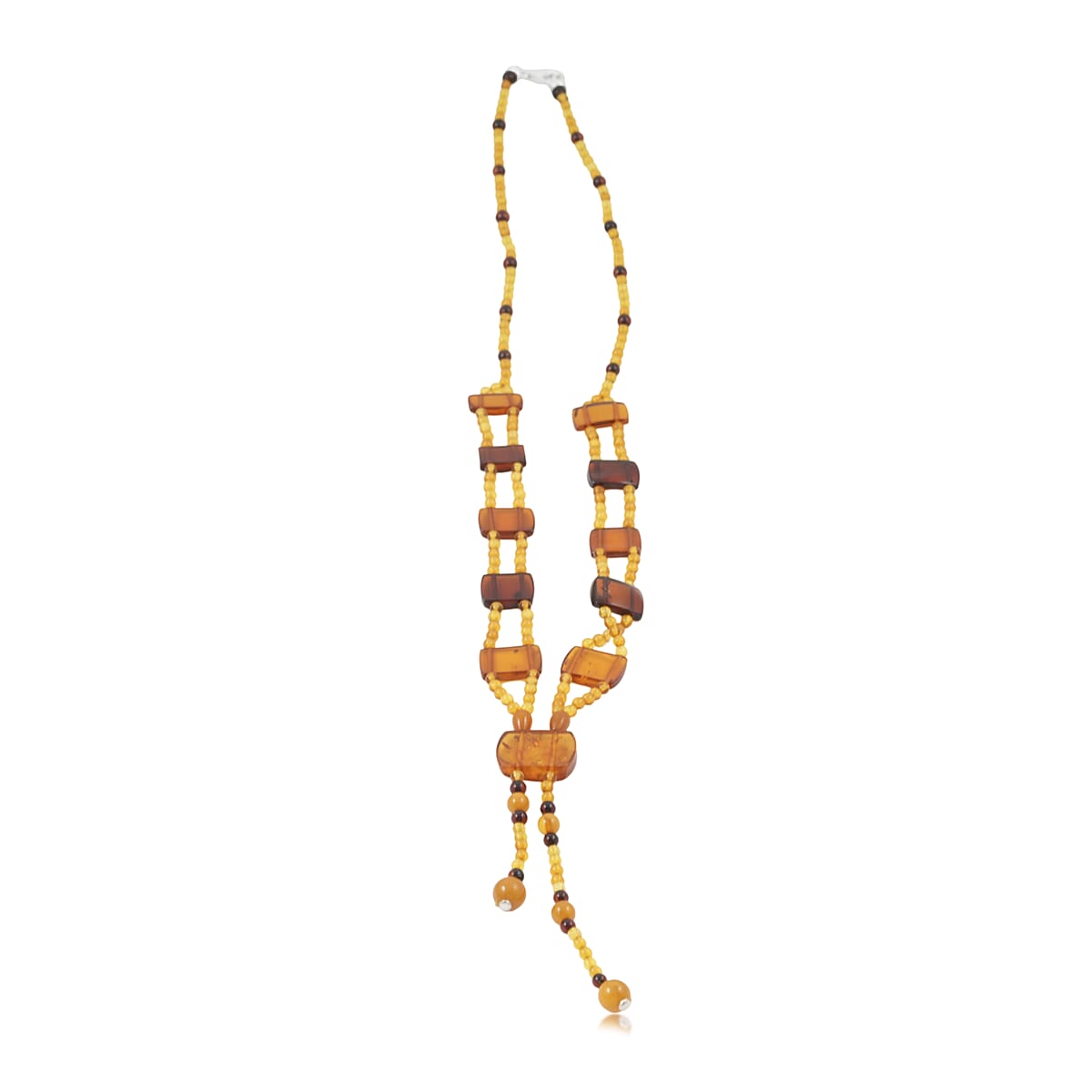 Baltic Amber Beaded Necklace in Sterling Silver (22 Inches) image number 3