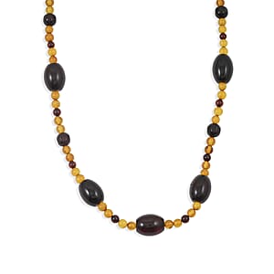Baltic Amber Beaded Necklace in Sterling Silver (23 Inches)