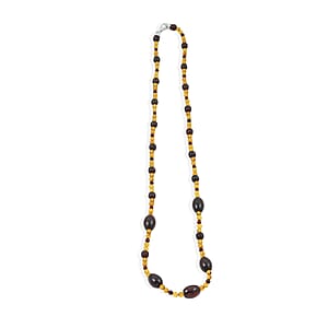 Baltic Amber Beaded Necklace in Sterling Silver (23 Inches)